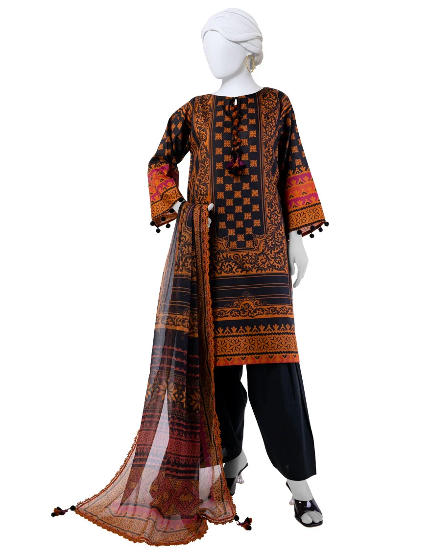 Junaid Jamshaid 3PC-JLAWN-S-25-3038 Multicolor Lawn  Printed Shades Of Summer 2025