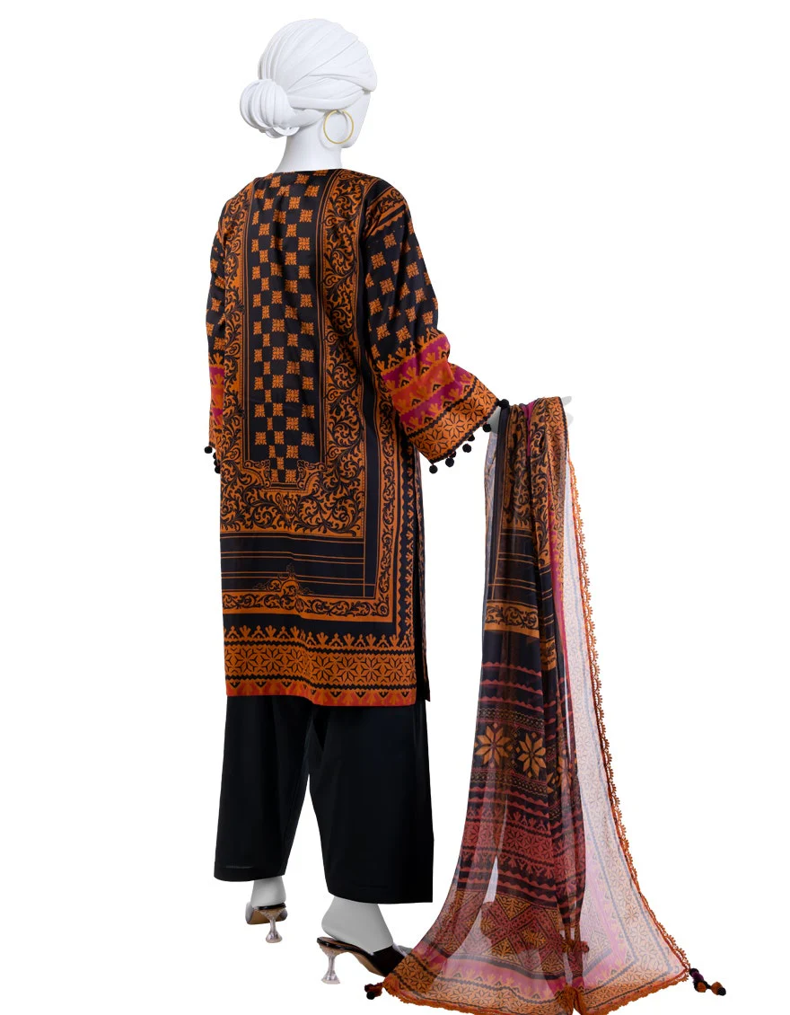 Junaid Jamshaid 3PC-JLAWN-S-25-3038 Multicolor Lawn  Printed Shades Of Summer 2025 - Image 2