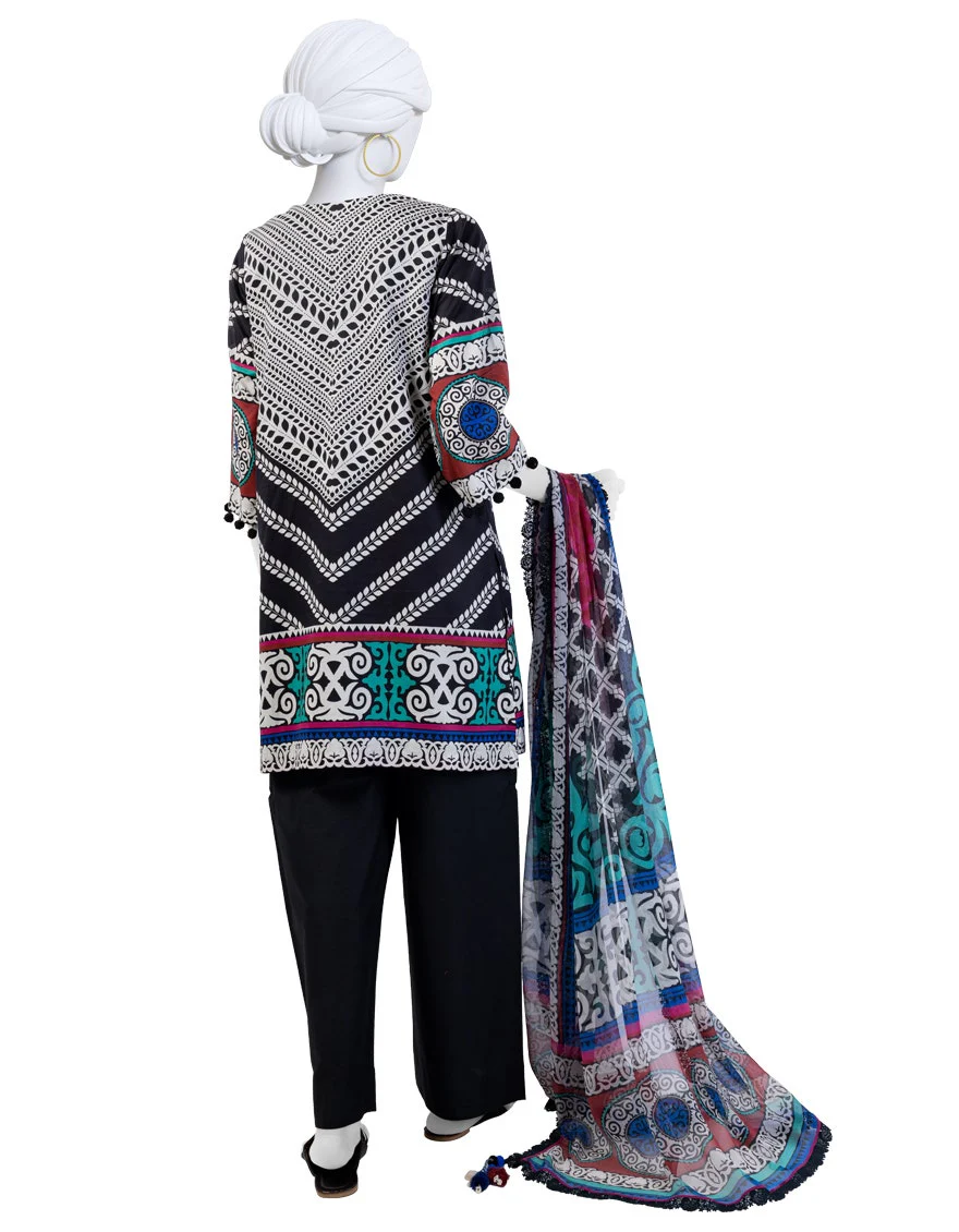 Junaid Jamshaid 3PC-JLAWN-S-25-3040 Multicolor Lawn  Printed Shades Of Summer 2025 - Image 2