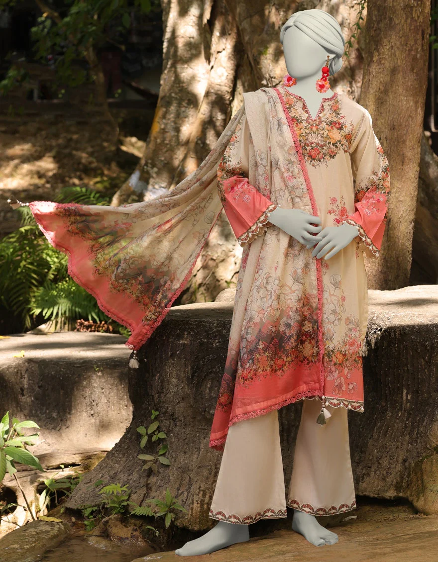Junaid Jamshaid 3PC-JLAWN-S-25-3041 Multicolor Lawn  Printed Shades Of Summer 2025