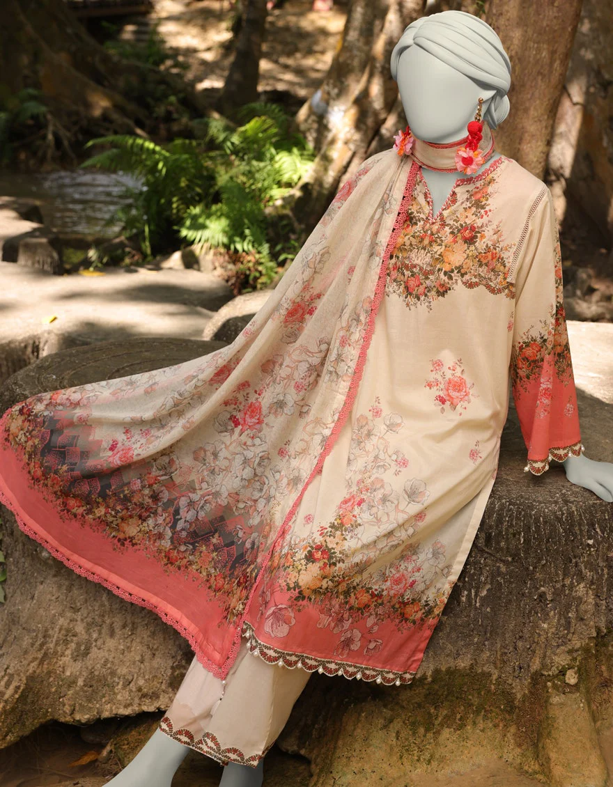 Junaid Jamshaid 3PC-JLAWN-S-25-3041 Multicolor Lawn  Printed Shades Of Summer 2025 - Image 2