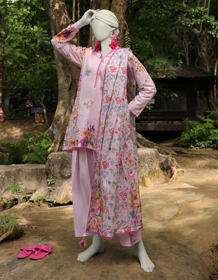 Junaid Jamshaid 3PC-JLAWN-S-25-3042 Multicolor Lawn  Printed Shades Of Summer 2025