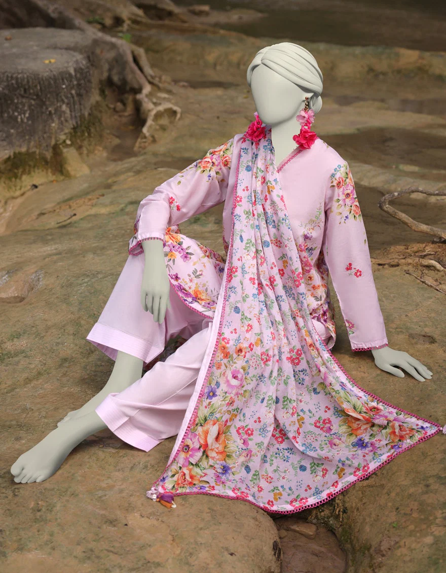 Junaid Jamshaid 3PC-JLAWN-S-25-3042 Multicolor Lawn  Printed Shades Of Summer 2025 - Image 2