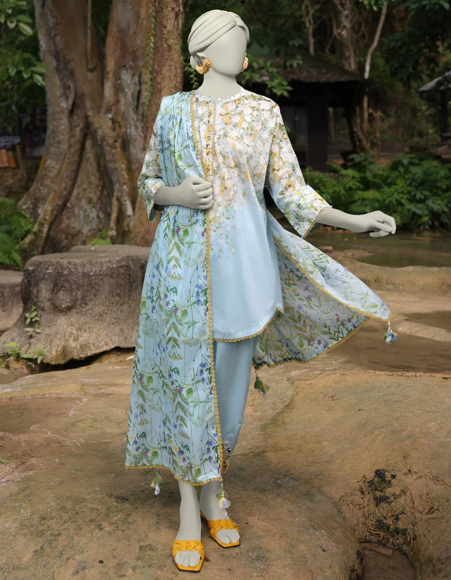 Junaid Jamshaid 3PC-JLAWN-S-25-3044 Multicolor Lawn  Printed Shades Of Summer 2025