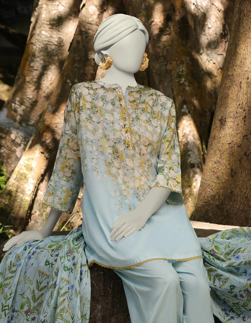 Junaid Jamshaid 3PC-JLAWN-S-25-3044 Multicolor Lawn  Printed Shades Of Summer 2025 - Image 2