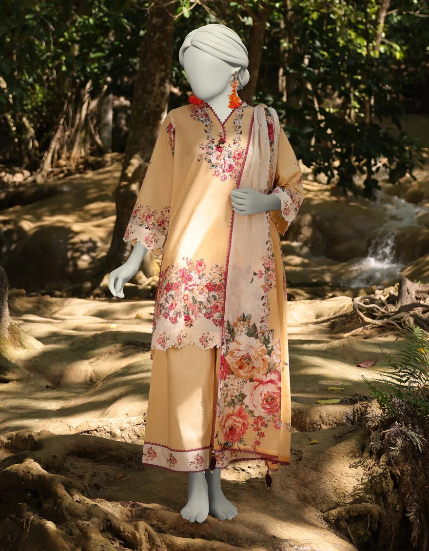 Junaid Jamshaid 3PC-JLAWN-S-25-3045 Multicolor Lawn Printed Shades Of Summer 2025