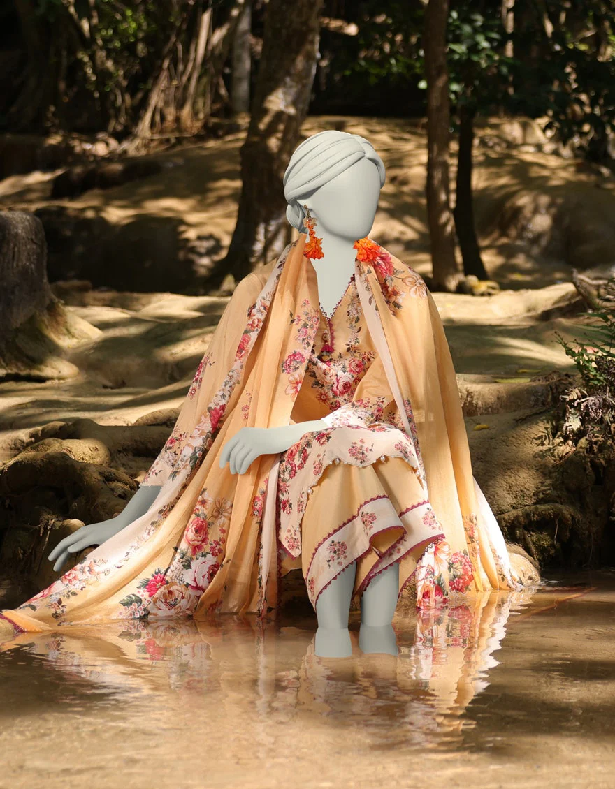 Junaid Jamshaid 3PC-JLAWN-S-25-3045 Multicolor Lawn Printed Shades Of Summer 2025 - Image 2