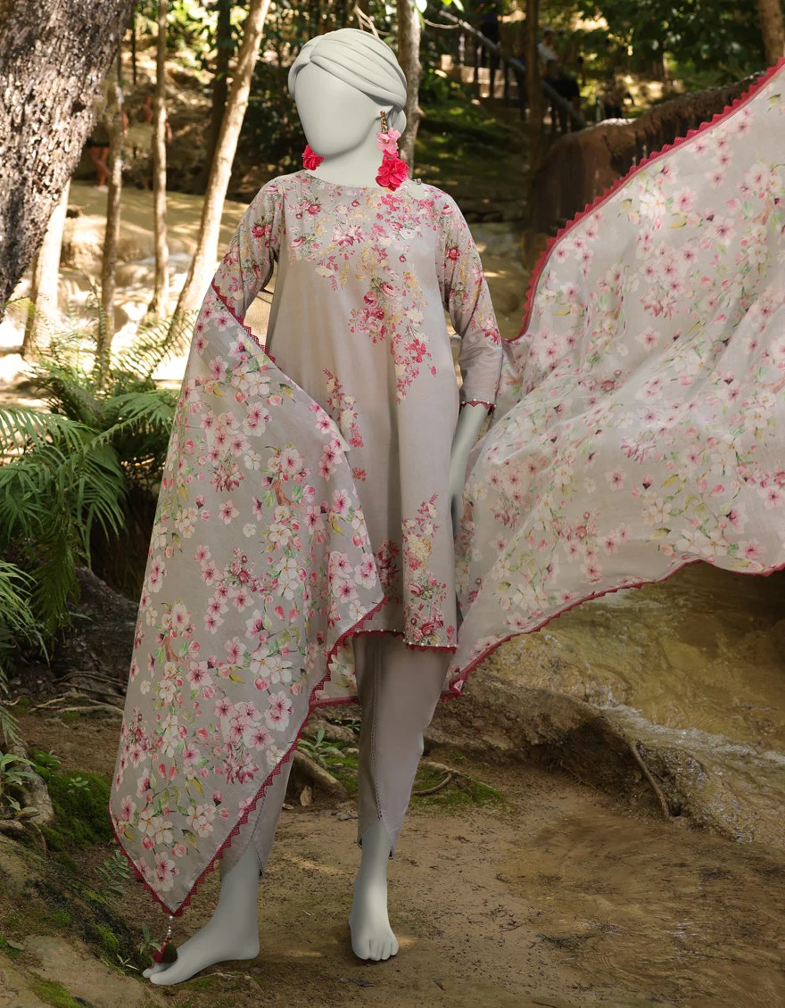 Junaid Jamshaid 3PC-JLAWN-S-25-3048 Multicolor Lawn  Printed Shades Of Summer 2025