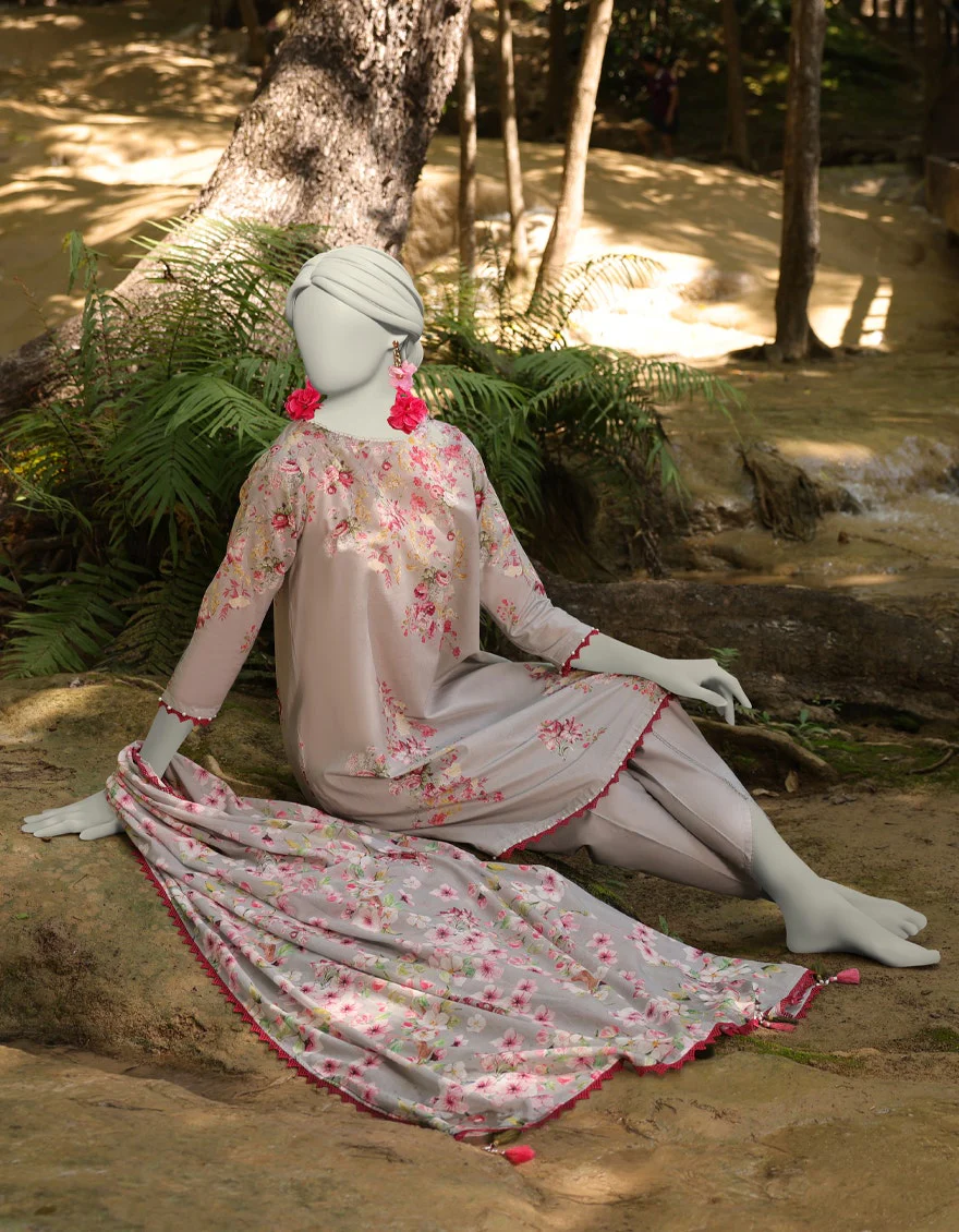 Junaid Jamshaid 3PC-JLAWN-S-25-3048 Multicolor Lawn  Printed Shades Of Summer 2025 - Image 2