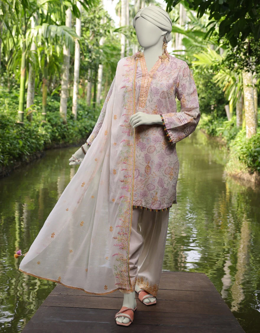 Junaid Jamshaid 3PC-JLAWN-S-25-3165 Multicolor Lawn Embroidered Shades Of Summer 2025