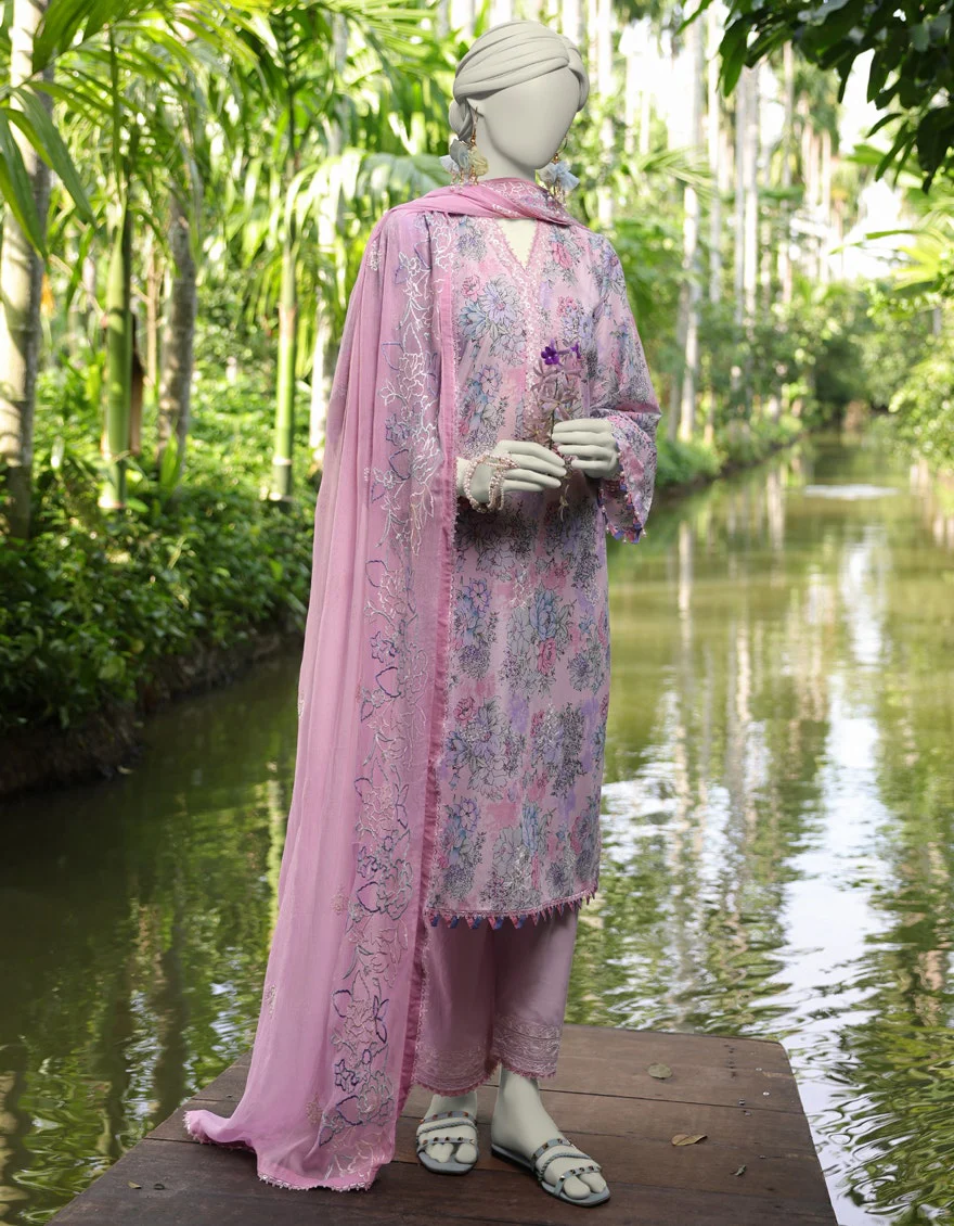 Junaid Jamshaid 3PC-JLAWN-S-25-3168 Multicolor Lawn Embroidered Shades Of Summer 2025