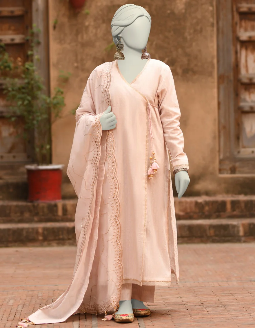 Junaid Jamshaid 3PC-JLAWN-S-25-3177 Pink Doria Dyed Shades Of Summer 2025