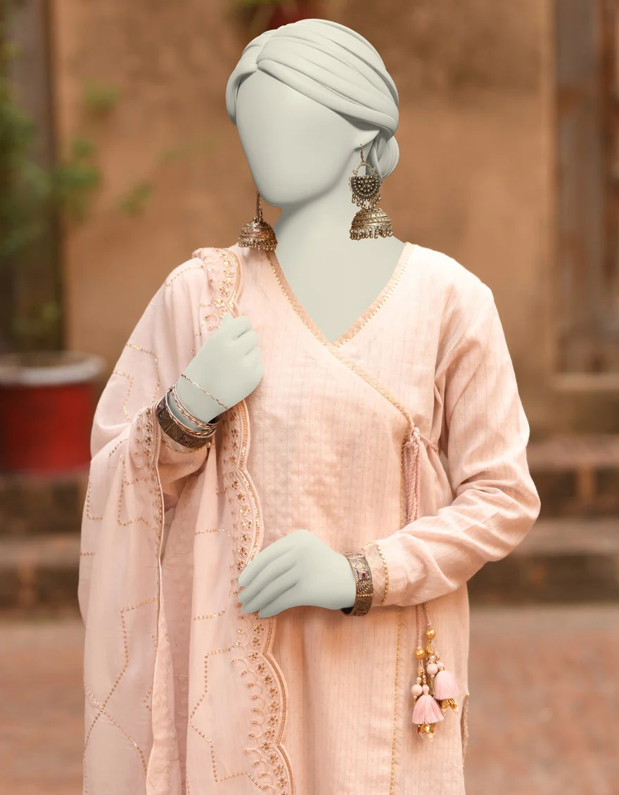 Junaid Jamshaid 3PC-JLAWN-S-25-3177 Pink Doria Dyed Shades Of Summer 2025 - Image 2