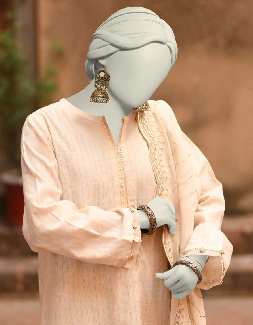 Junaid Jamshaid 3PC-JLAWN-S-25-3178 Off White Doria Dyed Shades Of Summer 2025 - Image 2