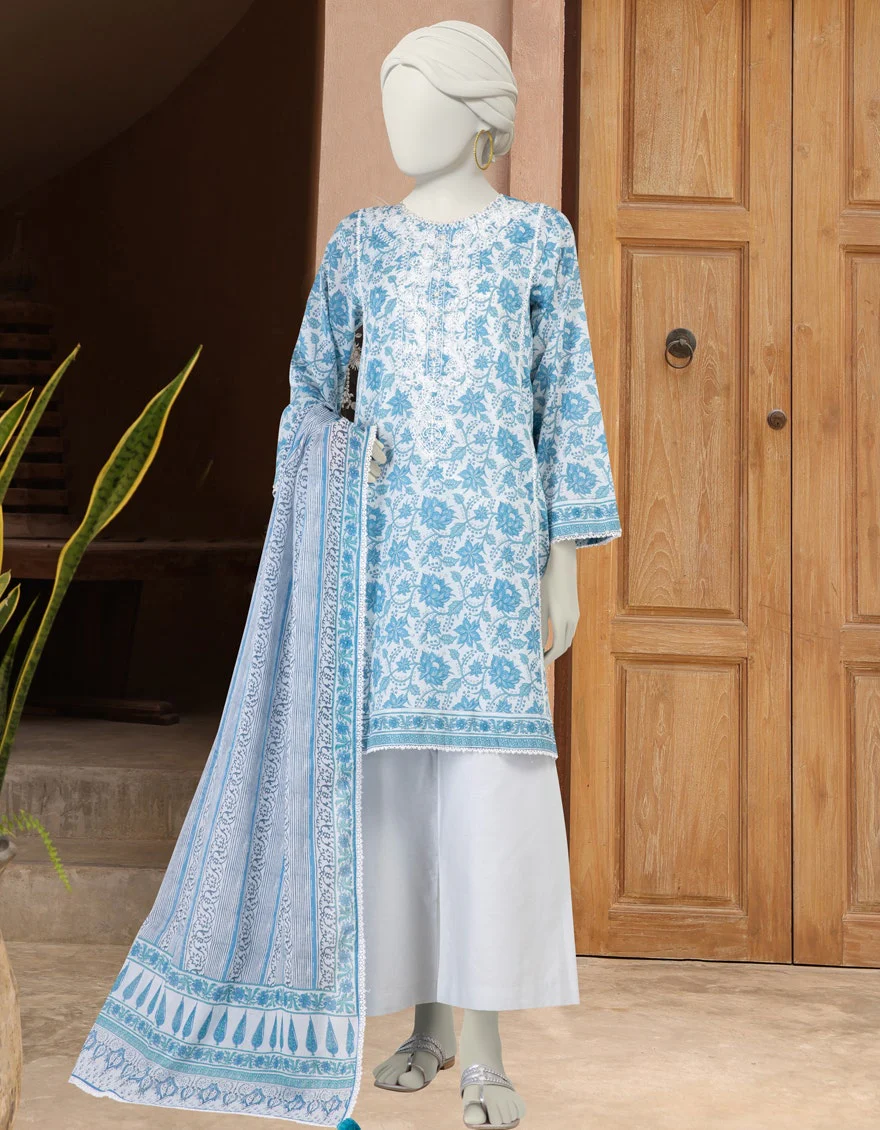 Junaid Jamshaid 3PC-JLAWN-S-25-3298-B Multicolor Lawn Embroidered Shades Of Summer 2025