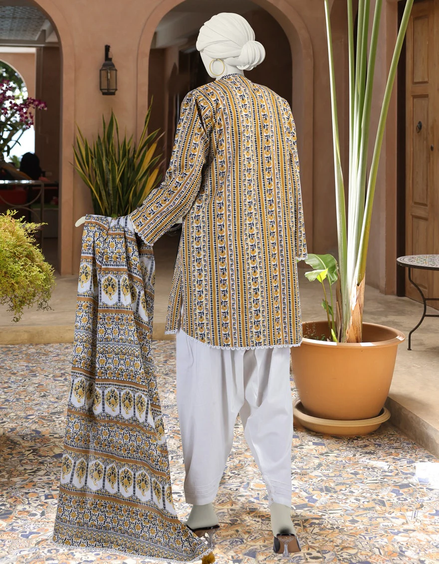 Junaid Jamshaid 3PC-JLAWN-S-25-3299-A Multicolor Lawn Embroidered Shades Of Summer 2025 - Image 2