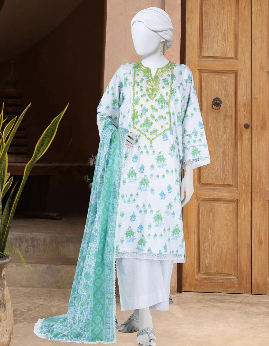 Junaid Jamshaid 3PC-JLAWN-S-25-3300-A Multicolor Lawn Embroidered Shades Of Summer 2025