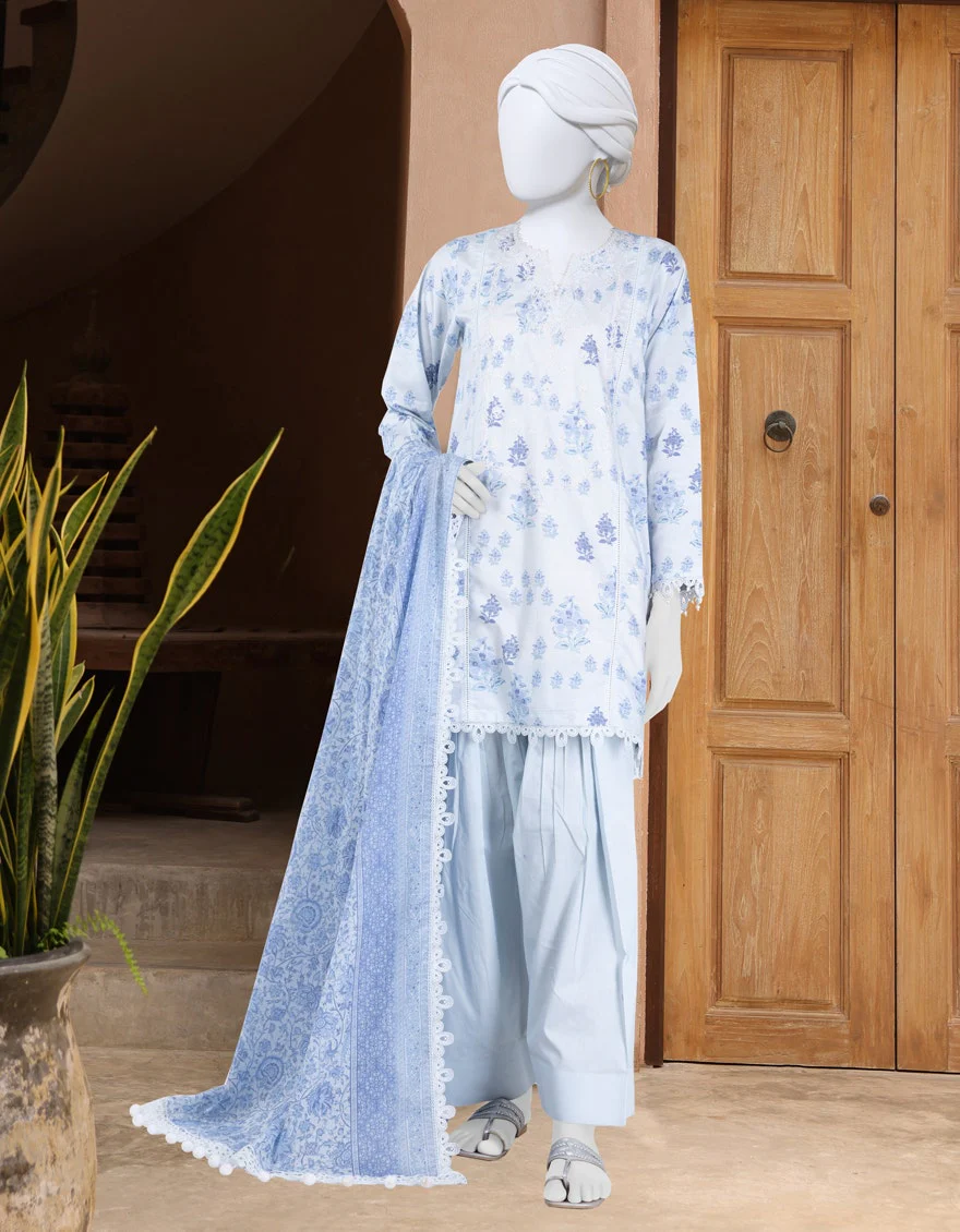 Junaid Jamshaid 3PC-JLAWN-S-25-3300-B Multicolor Lawn Embroidered Shades Of Summer 2025