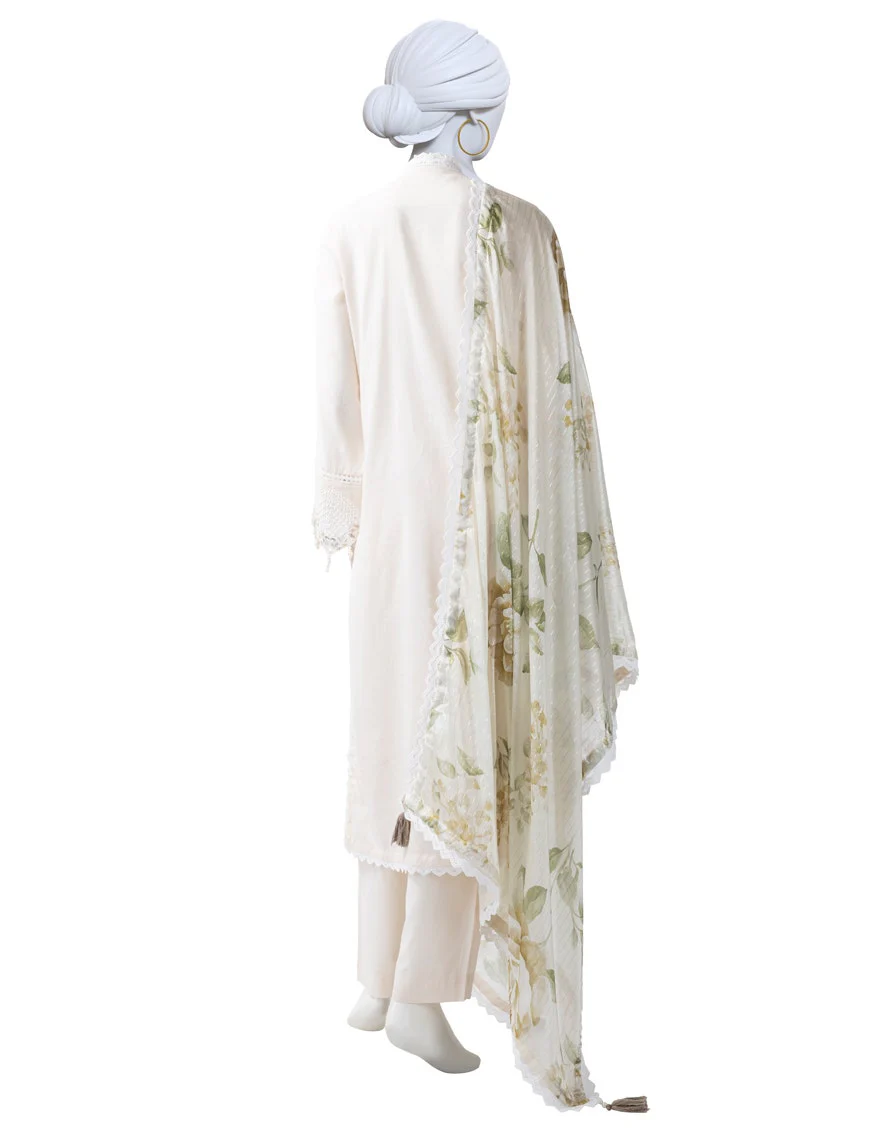 Junaid Jamshaid 3PC-JLAWN-S-25-822 Off White Lawn Embroidered Shades Of Summer 2025 - Image 2