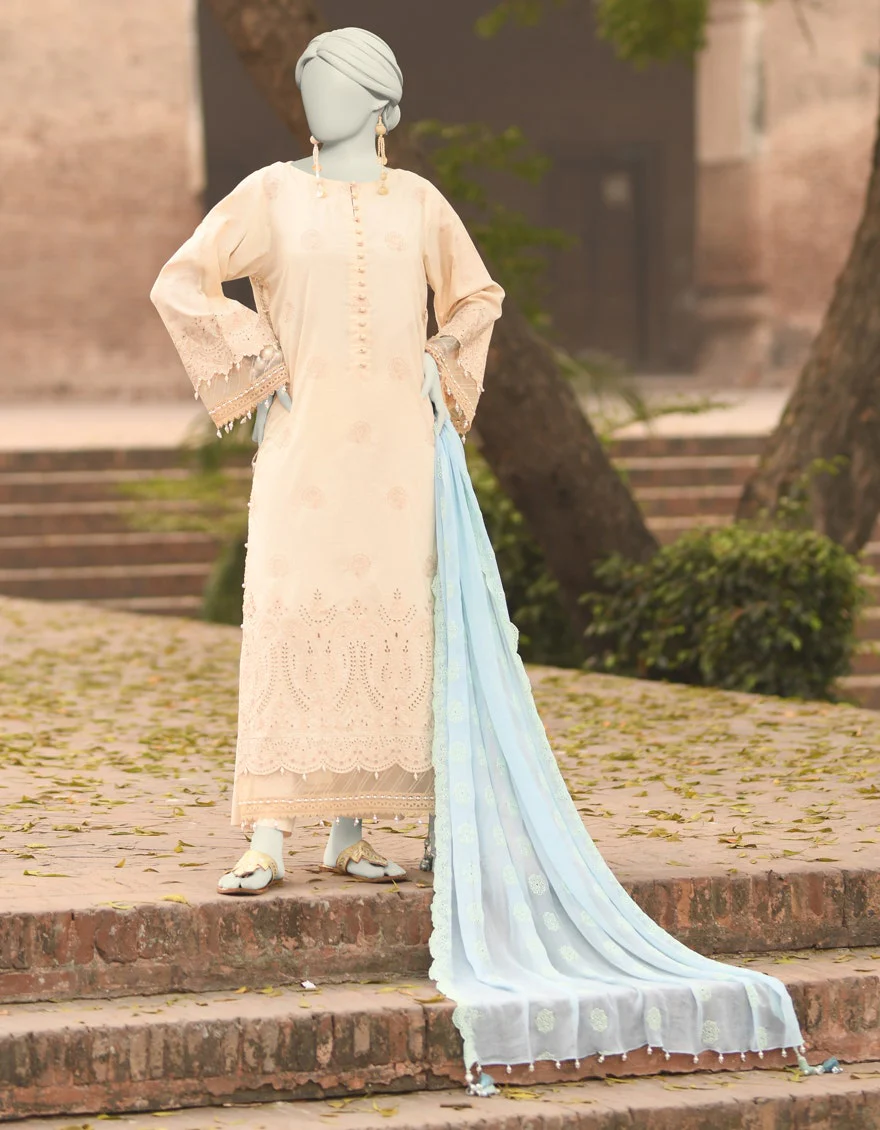 Junaid Jamshaid DATA-ITEM-PAGE="3"> Beige Lawn Schiffli 3pc Jlawn S 25 3153 Shades Of Summer 2025