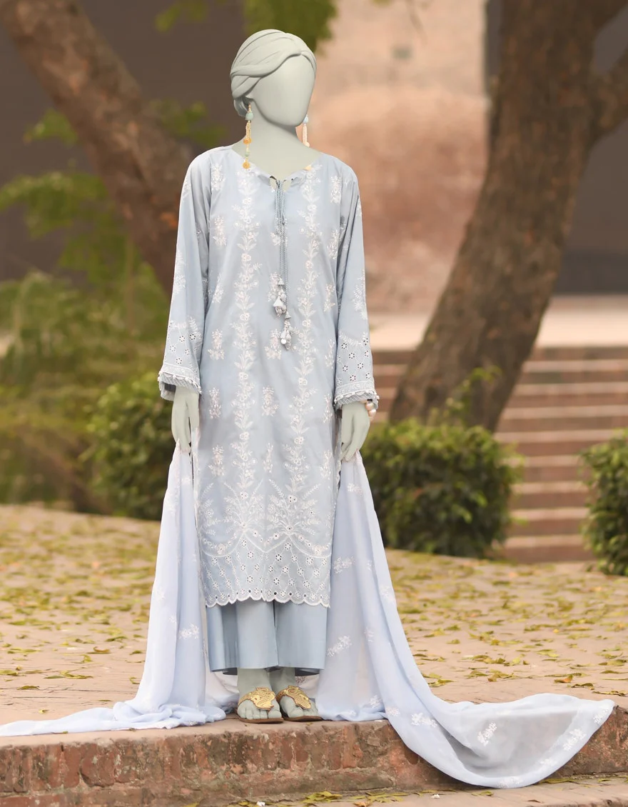 Junaid Jamshaid DATA-ITEM-PAGE="3"> Blue Cambric Schiffli 3pc Jlawn S 25 3151 Shades Of Summer 2025