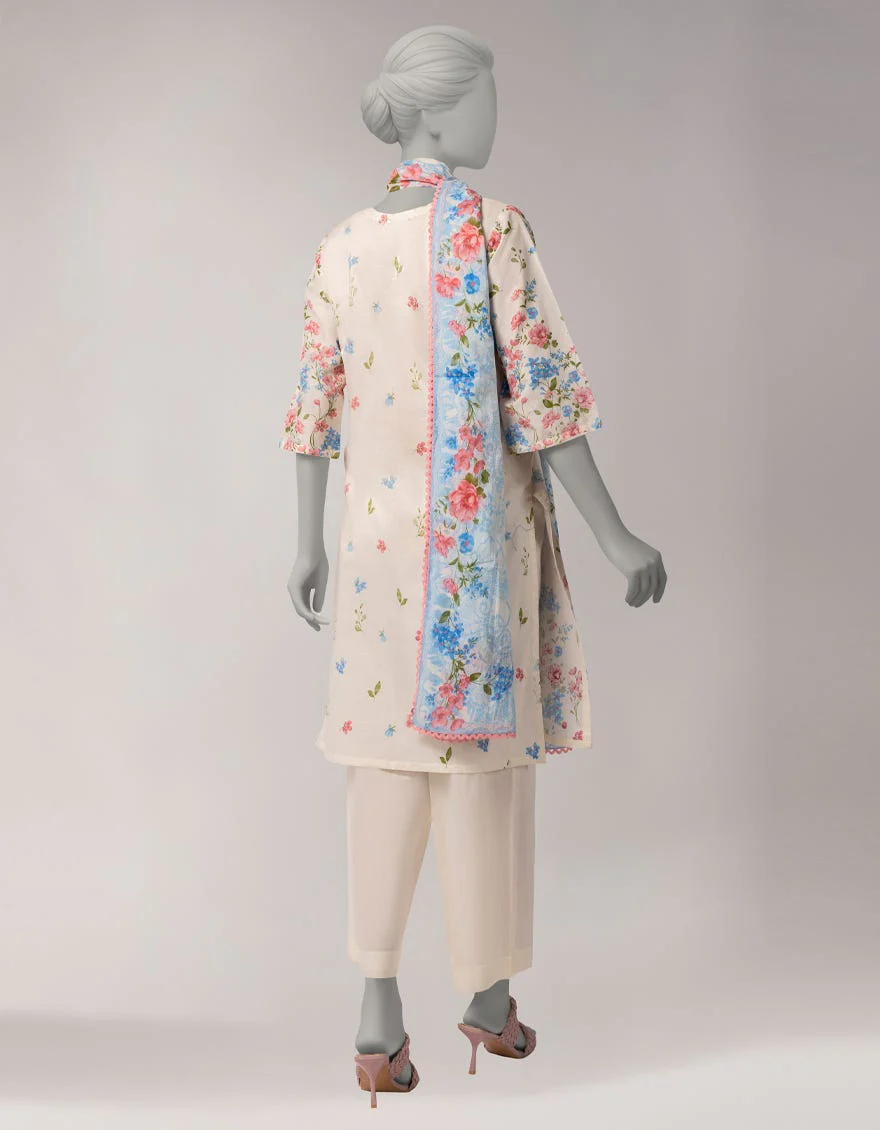 Junaid Jamshaid JL261087U White Spring Lawn 2026 - Image 2