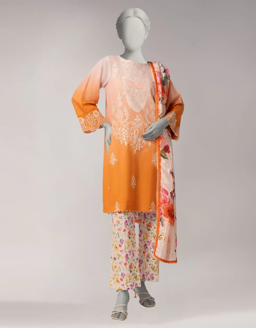 Junaid Jamshaid JL261105S Orange Spring Lawn 2026