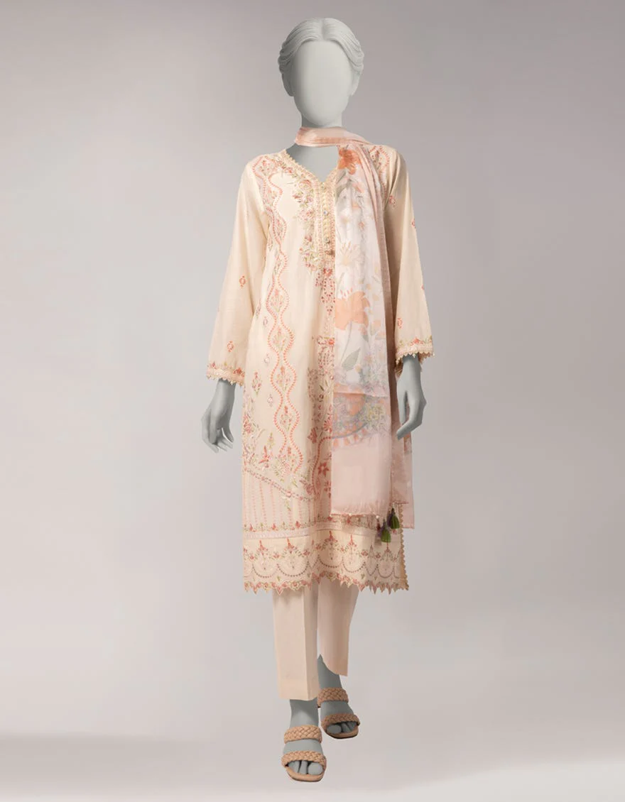 Junaid Jamshaid JL261114U Peach Spring Lawn 2026