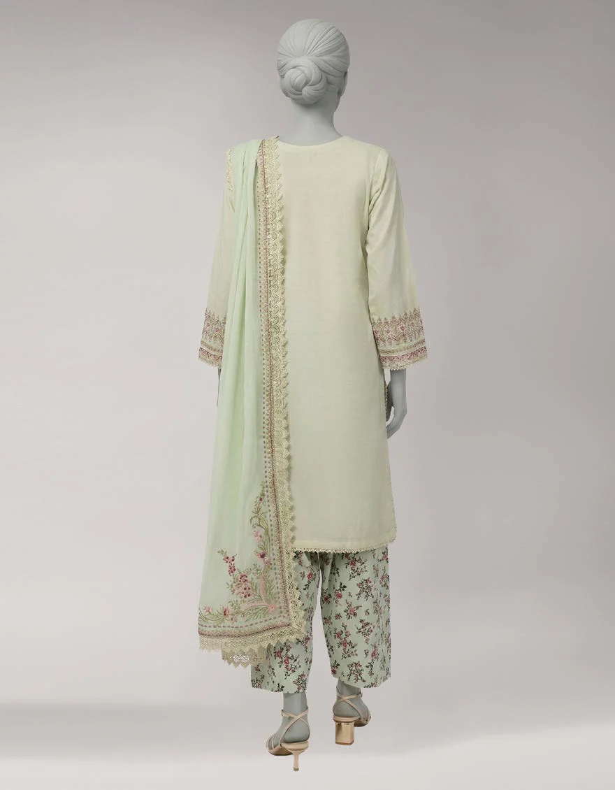 Junaid Jamshaid JL261123U Green Spring Lawn 2026 - Image 2