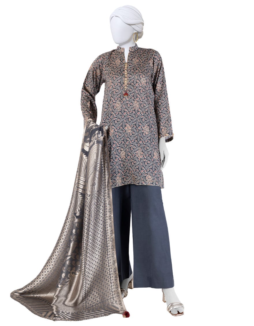 Junaid Jamshaid JLAWN-S-25-3281-Kalamkari-1 Mid Summer Collection 2025