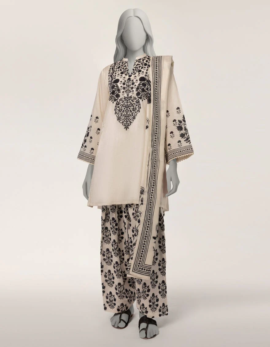 Junaid Jamshaid JLS26362S Off-White Spring Lawn 2026