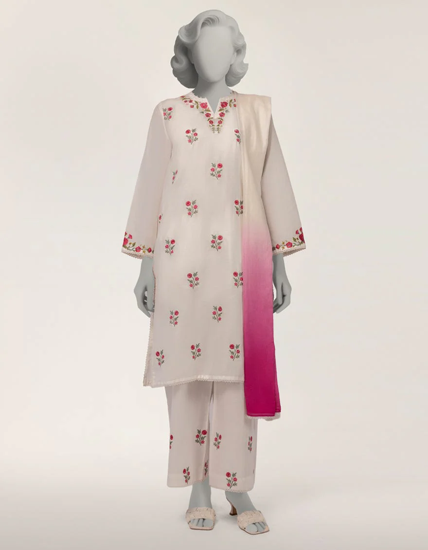 Junaid Jamshaid JLS26373S White Spring Lawn 2026