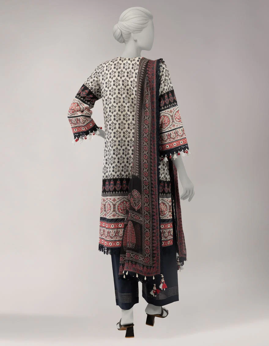 Junaid Jamshaid JLU263757U Grey Spring Lawn 2026 - Image 2
