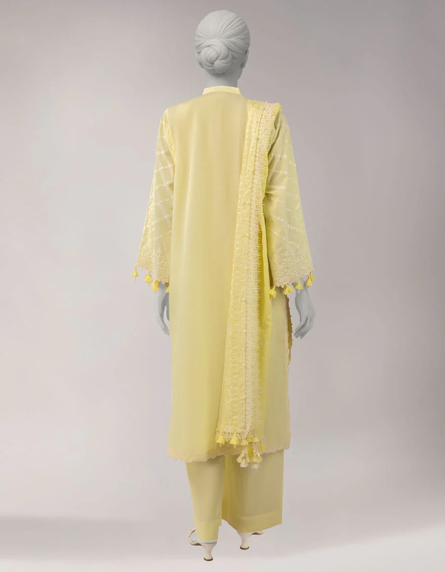 Junaid Jamshaid JLU263823U Yellow Spring Lawn 2026 - Image 2