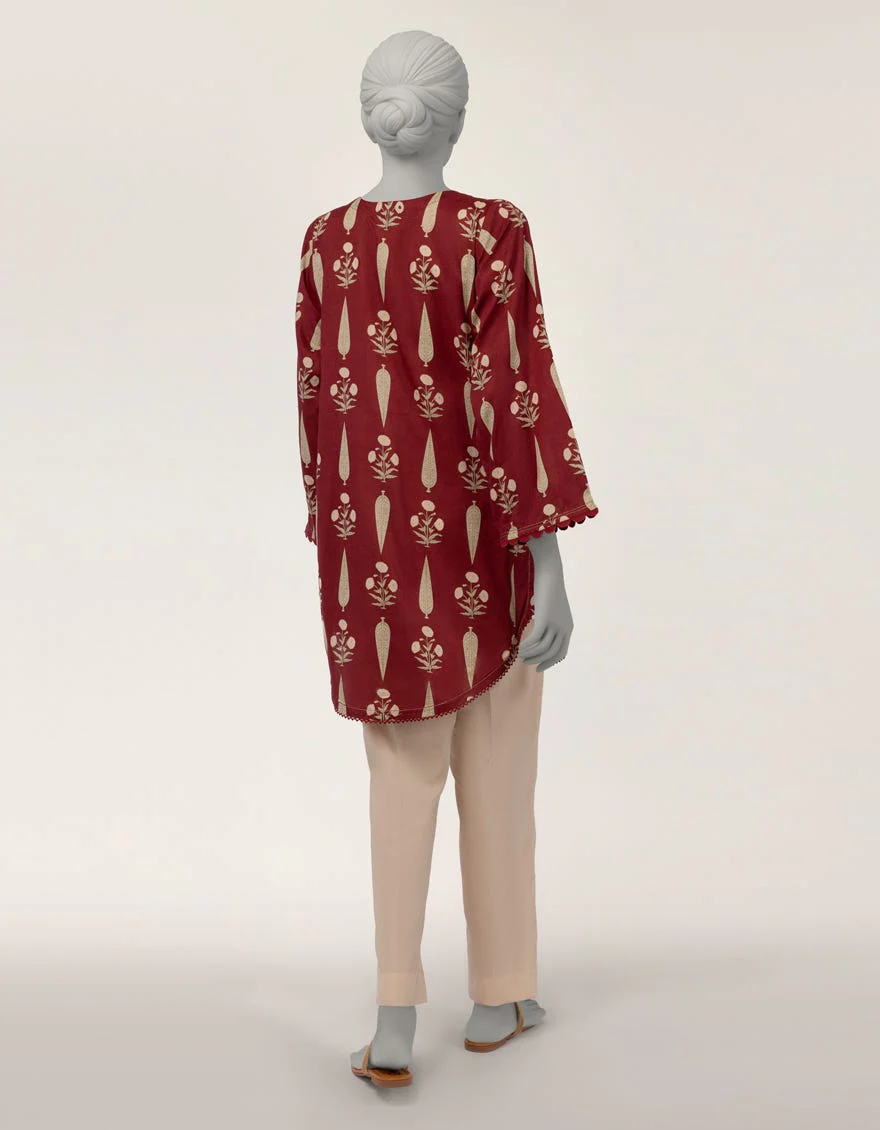 Junaid Jamshaid JSS26584S Maroon Spring Lawn 2026 - Image 2