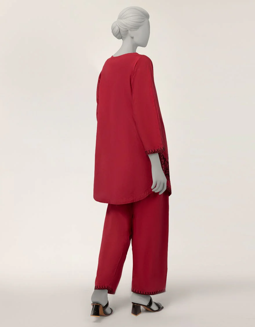 Junaid Jamshaid JST262303S Maroon Spring Lawn 2026 - Image 2