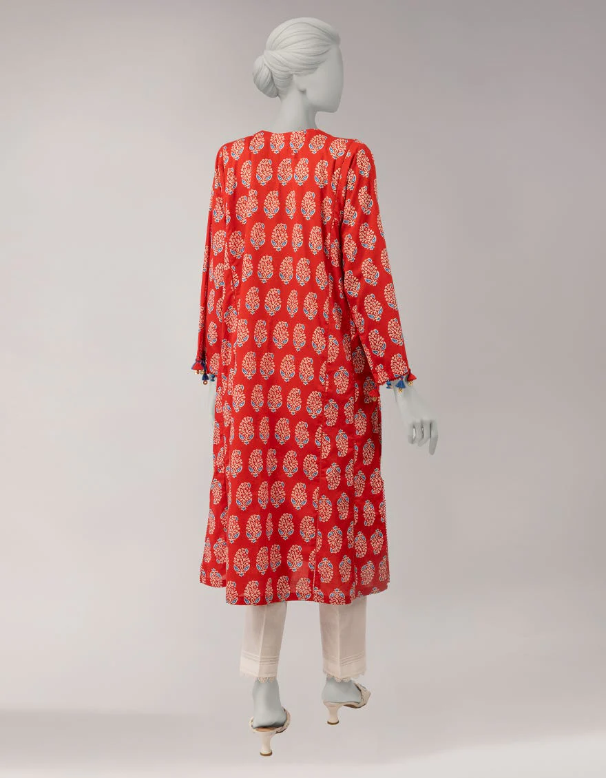 Junaid Jamshaid JSU26968U Red Spring Lawn 2026 - Image 2