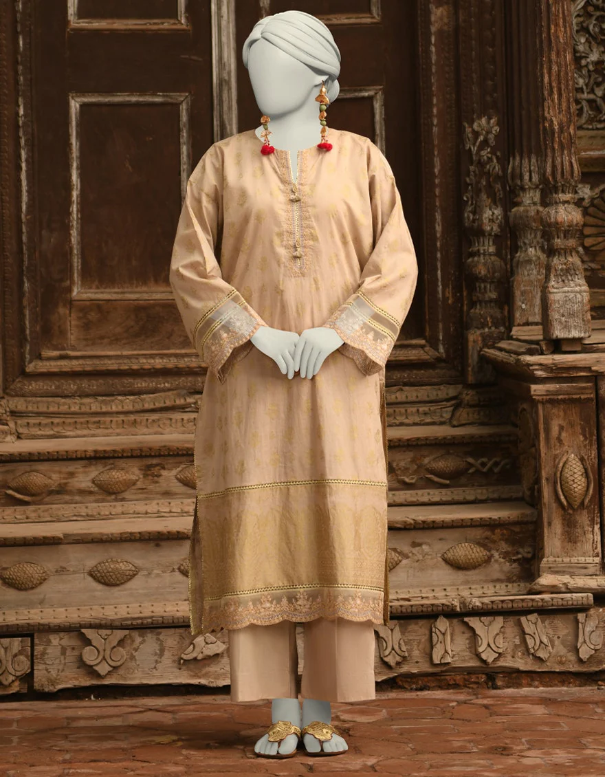 Juniad Jamshaid Beige Lawn Embroidered 2PC-JLAWN-S-JST-25-2009-S Summer Pret 2025