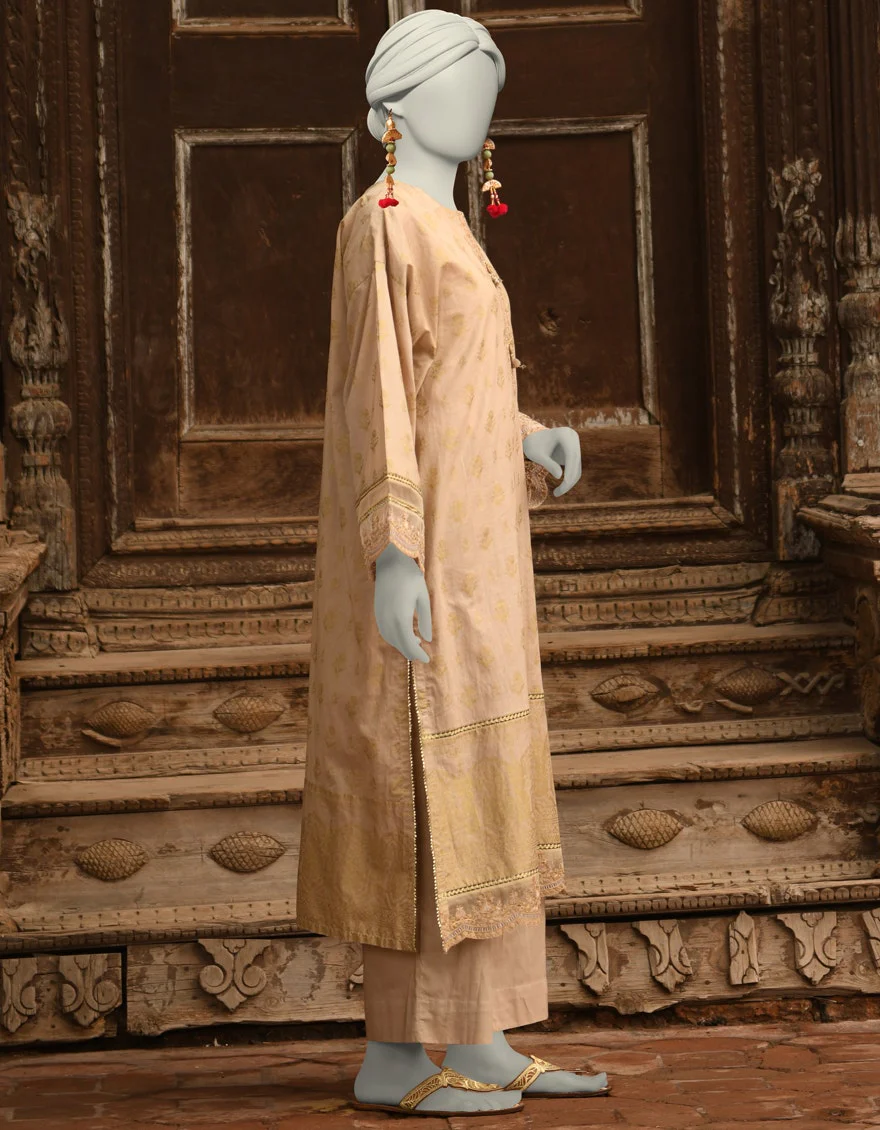 Juniad Jamshaid Beige Lawn Embroidered 2PC-JLAWN-S-JST-25-2009-S Summer Pret 2025 - Image 2