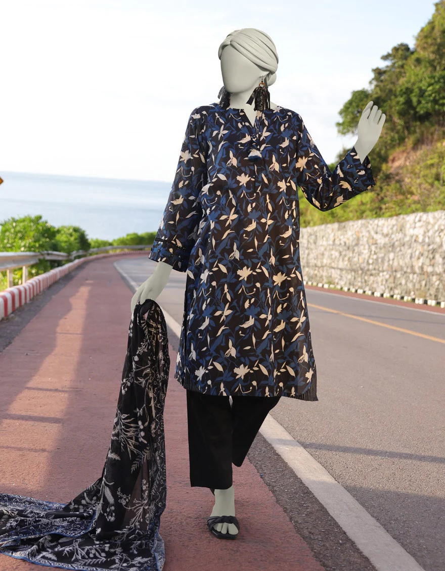 Juniad Jamshaid Black Lawn Printed 2PC-JLAWN-S-JDS-25-1011-S Summer Pret 2025