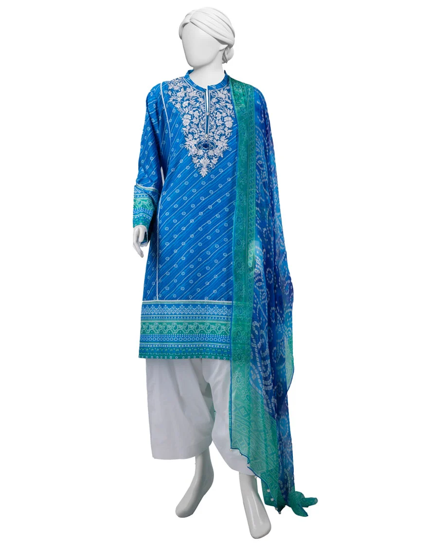 Juniad Jamshaid Blue Lawn Embroidered 2PC-JLAWN-S-JDS-25-1001-S Summer Pret 2025