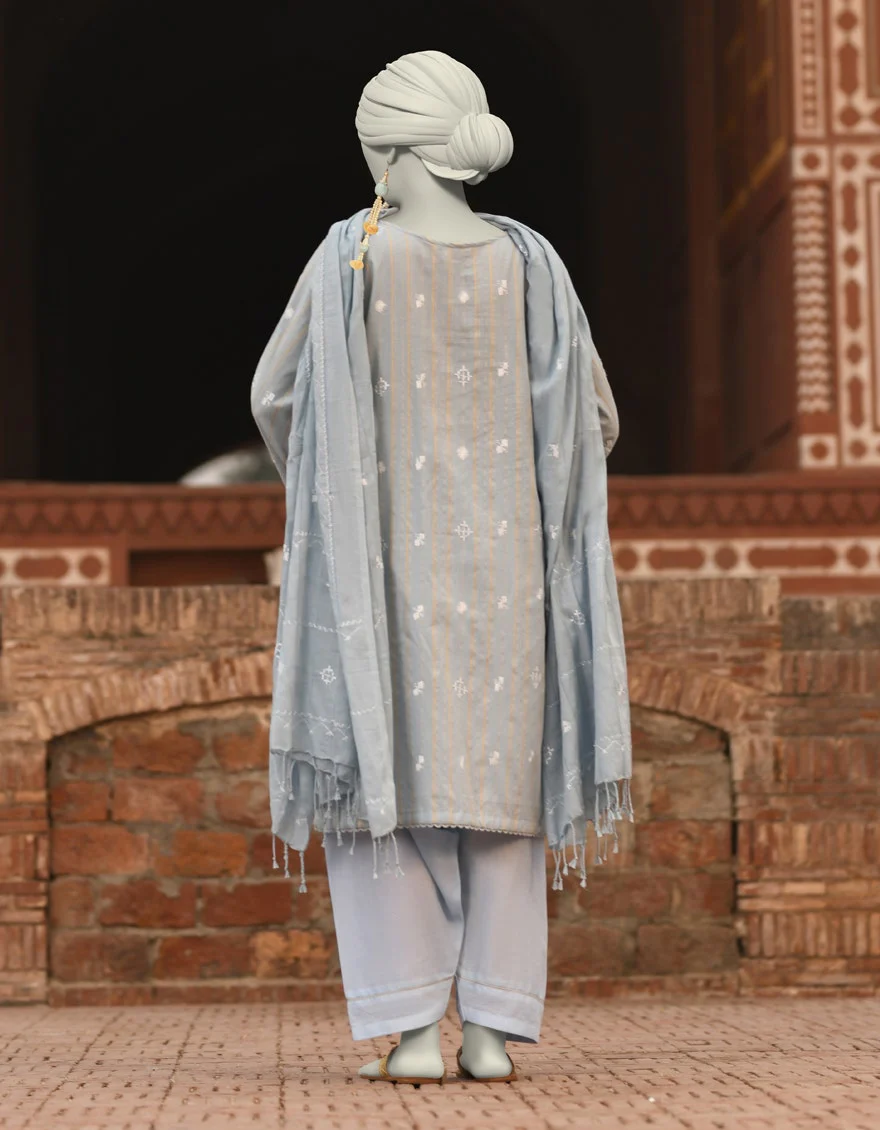 Juniad Jamshaid Blue Lawn Embroidered 3PC-JLAWN-S-25-834-S Summer Pret 2025 - Image 2