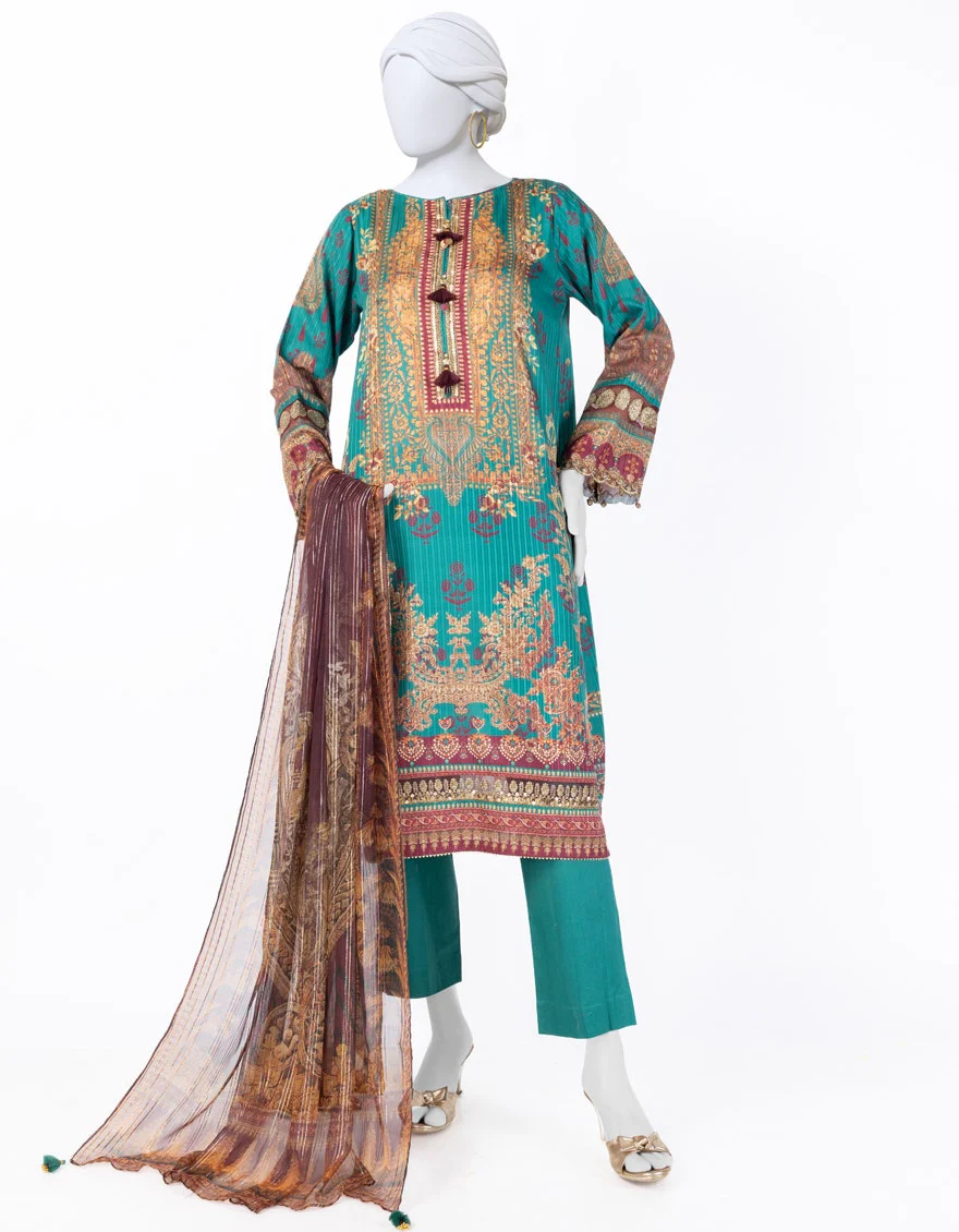 Juniad Jamshaid Green Dobby Embroidered 3PC-JLAWN-S-25-809-S Summer Pret 2025
