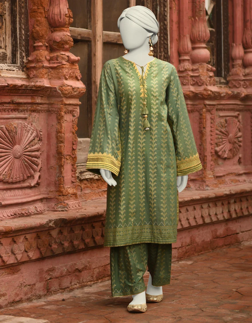 Juniad Jamshaid Green Lawn Embroidered 2PC-JLAWN-S-JST-25-2001-S Summer Pret 2025