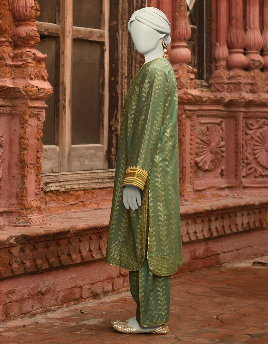 Juniad Jamshaid Green Lawn Embroidered 2PC-JLAWN-S-JST-25-2001-S Summer Pret 2025 - Image 2