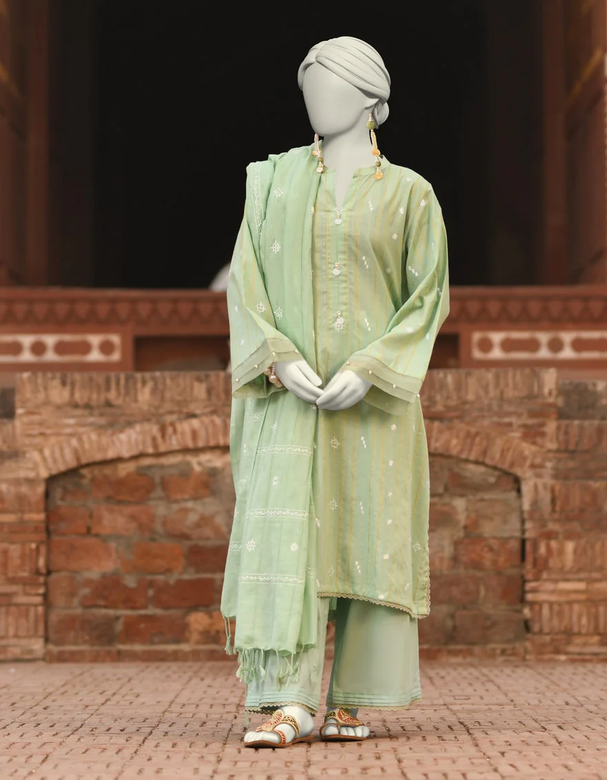 Juniad Jamshaid Green Lawn Embroidered 3PC-JLAWN-S-25-833-S Summer Pret 2025
