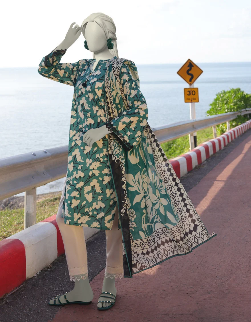 Juniad Jamshaid Green Lawn Printed 2PC-JLAWN-S-JDS-25-1010-S Summer Pret 2025