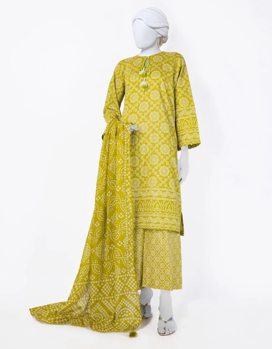 Juniad Jamshaid Green Lawn Printed 3PC-JLAWN-S-25-807-S Summer Pret 2025