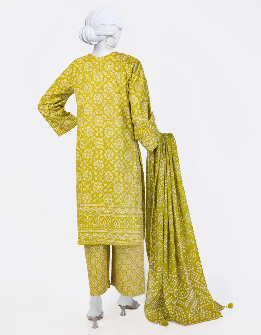 Juniad Jamshaid Green Lawn Printed 3PC-JLAWN-S-25-807-S Summer Pret 2025 - Image 2