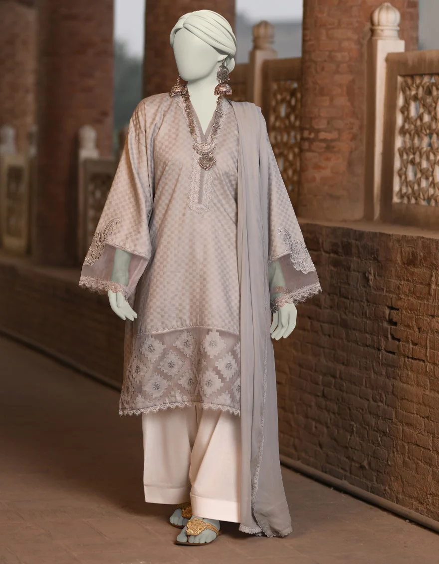 Juniad Jamshaid Grey Dobby Embroidered 2PC-JLAWN-S-JDS-25-1008-S Summer Pret 2025